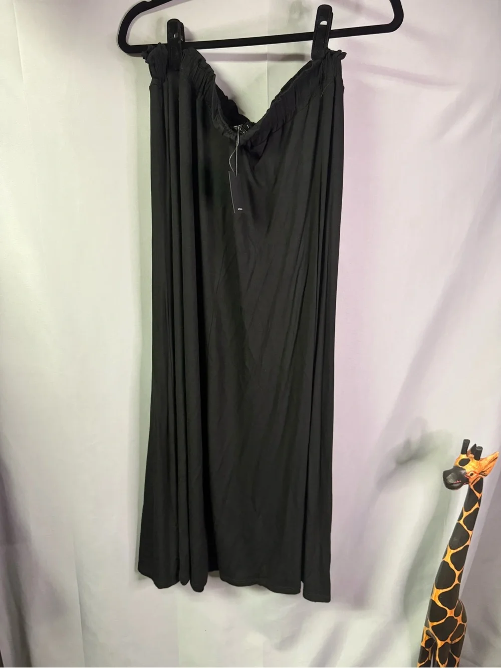 Women's Black Maxi Skirt with Elastic Waist